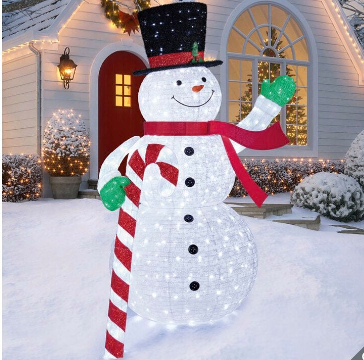 8ft 2.4m Indoor Outdoor Pop Up Snowman with 520 LED Lights