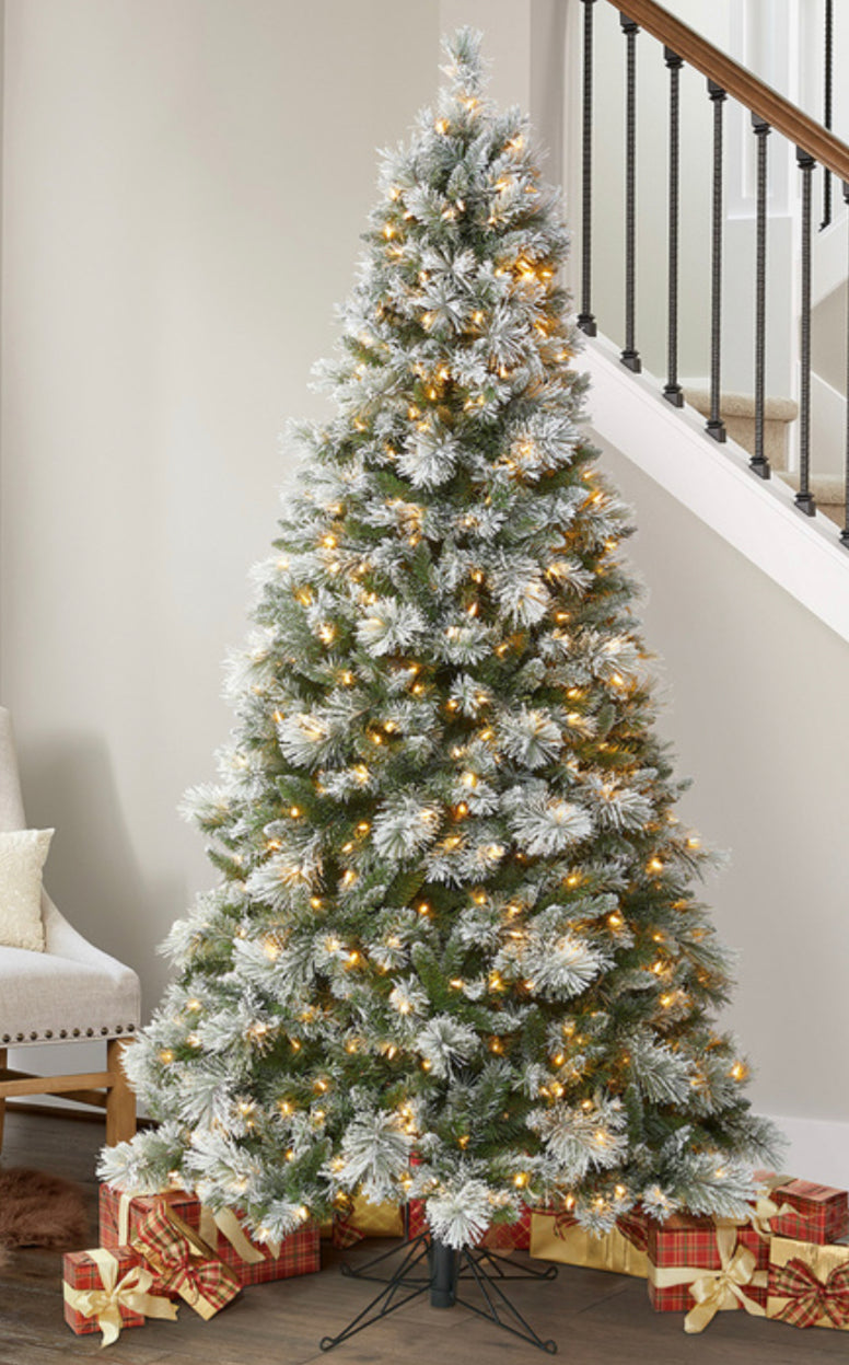 6ft pre lit snowy christmas deals tree